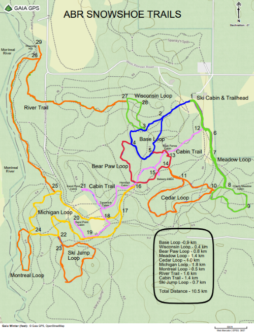 Snowshoe Trail Map 2023